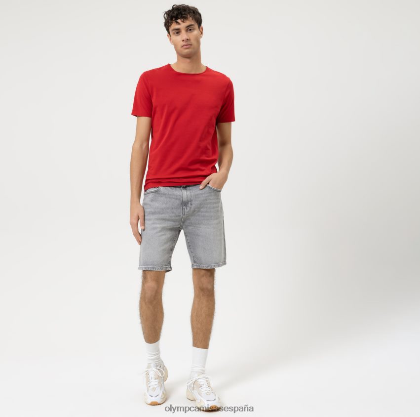 ropa OLYMP body fit casual de nivel cinco, camiseta, rojo ladrillo 8N2F2058