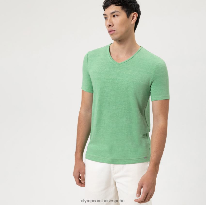 ropa OLYMP body fit casual de nivel cinco, camiseta, verde claro 8N2F2000