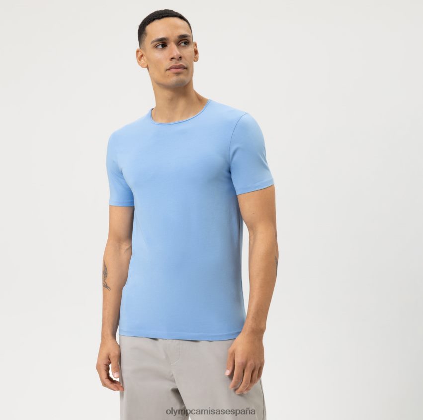 ropa OLYMP body fit casual nivel cinco, camiseta, azul claro 8N2F2009