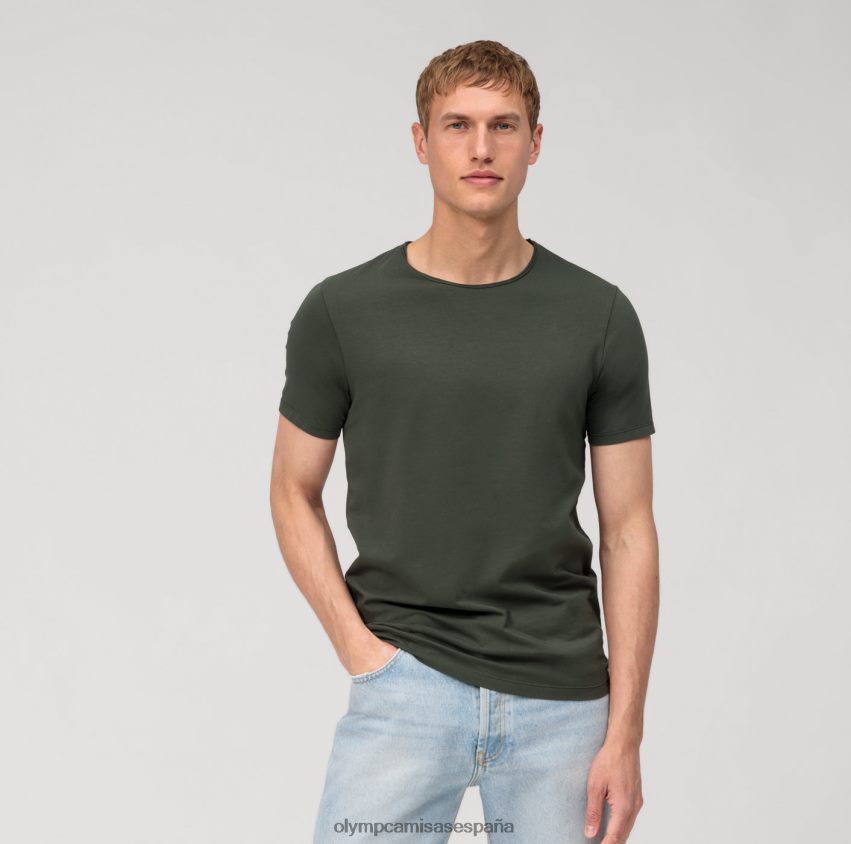 ropa OLYMP body fit casual nivel cinco, camiseta, gris verde 8N2F2034