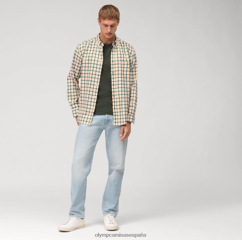 ropa OLYMP body fit casual nivel cinco, camiseta, gris verde 8N2F2034