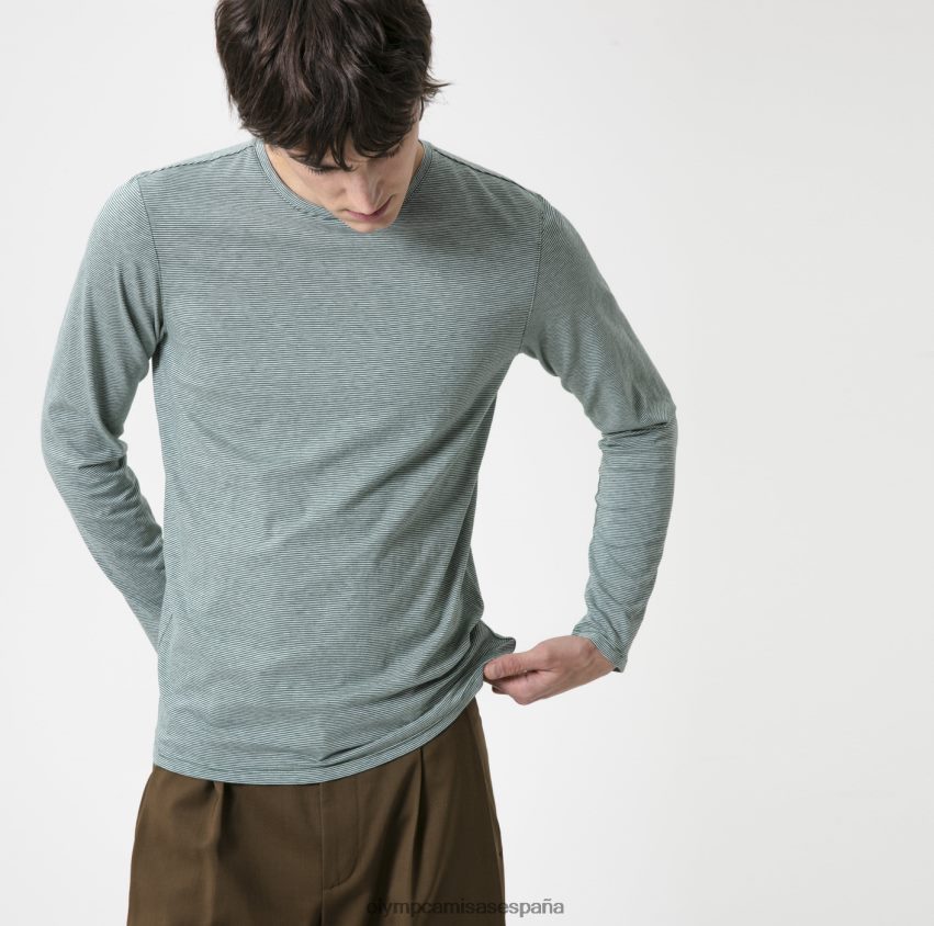 ropa OLYMP body fit casual nivel cinco, camiseta, gris verde 8N2F2061