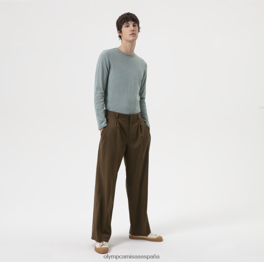 ropa OLYMP body fit casual nivel cinco, camiseta, gris verde 8N2F2061