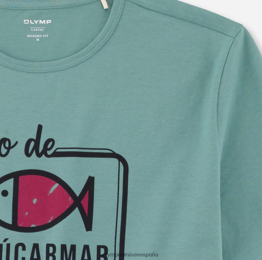ropa OLYMP camiseta casual modern fit, verde cristal 8N2F2065