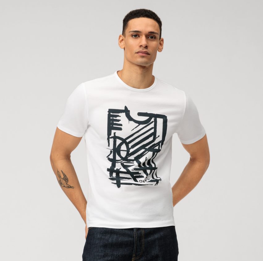 ropa OLYMP corte moderno e informal, camiseta, blanco 8N2F2019