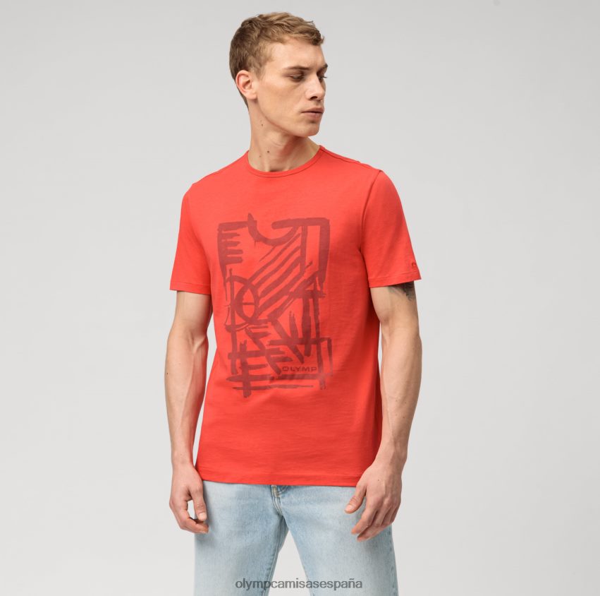ropa OLYMP corte moderno e informal, camiseta, rojo 8N2F2017