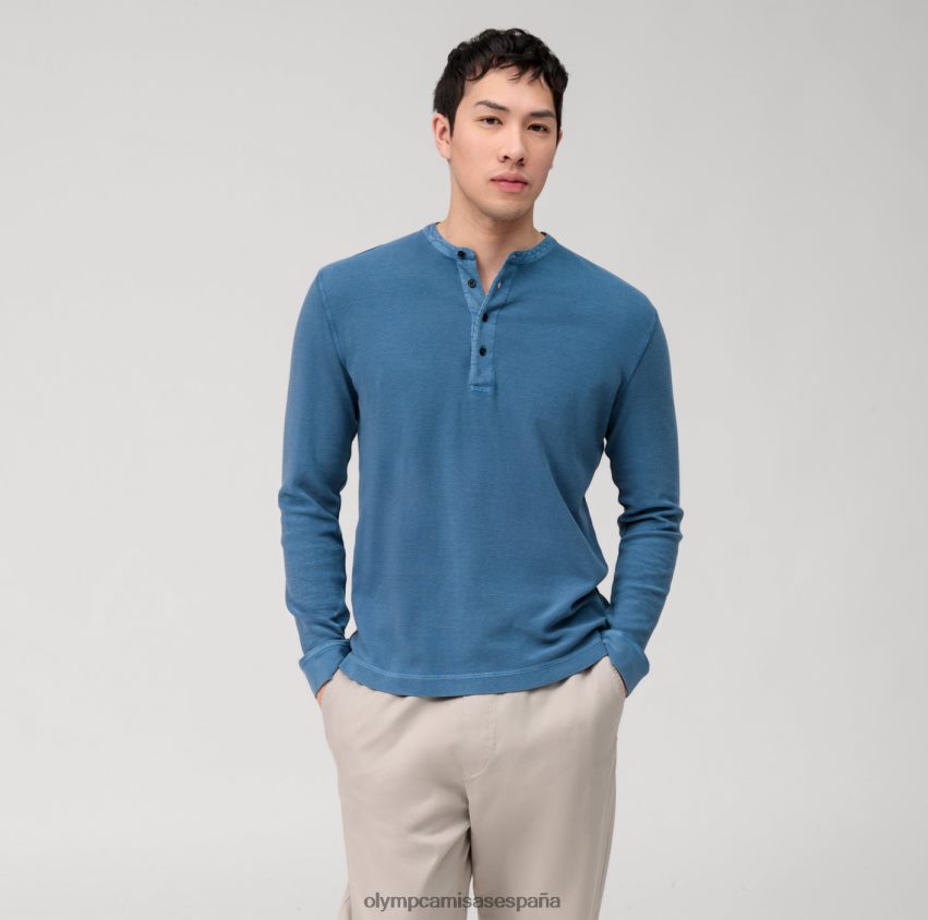 ropa OLYMP Polo casual de punto de manga larga, azul humo 8N2F2129