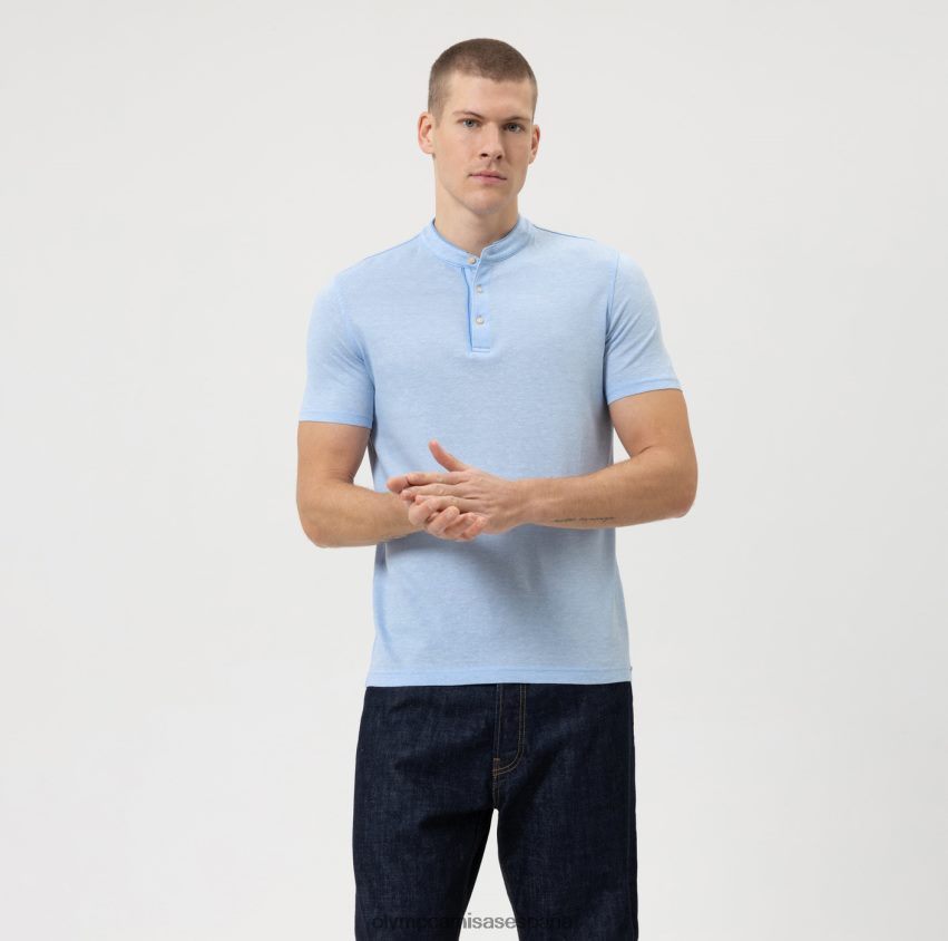 ropa OLYMP ajuste casual del cuerpo del nivel cinco, polo, azul claro 8N2F2109