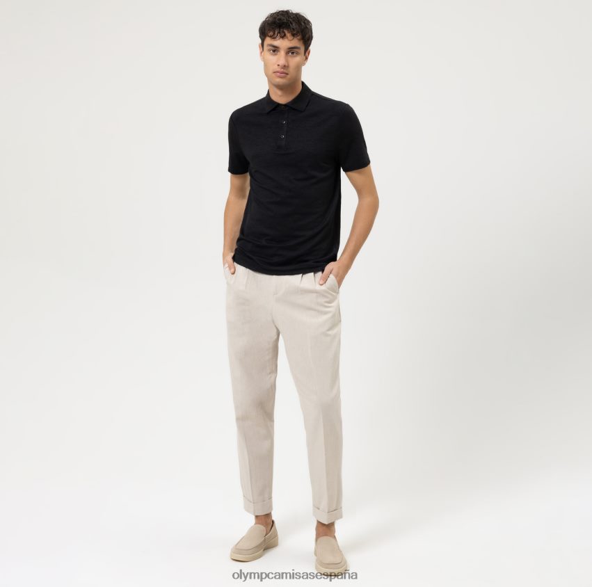 ropa OLYMP ajuste casual del cuerpo del nivel cinco, polo, negro 8N2F2135