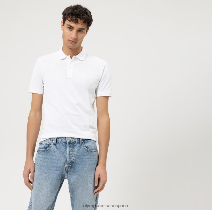 ropa OLYMP ajuste corporal casual nivel cinco, polo, blanco 8N2F2166