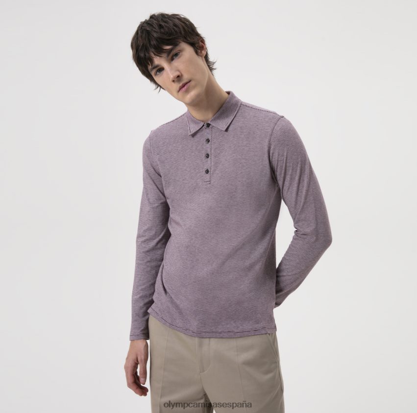 ropa OLYMP ajuste corporal casual nivel cinco, polo, ciruela 8N2F2182