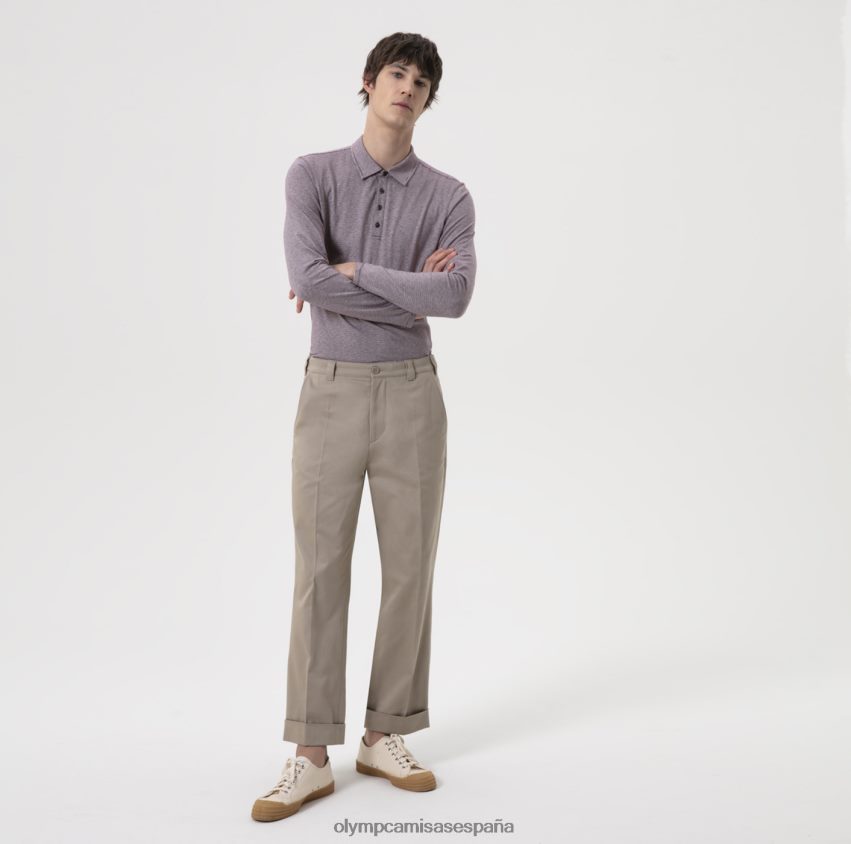 ropa OLYMP ajuste corporal casual nivel cinco, polo, ciruela 8N2F2182