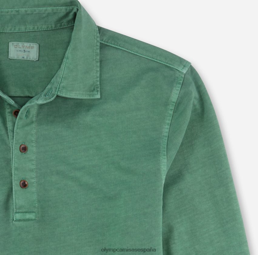 ropa OLYMP ajuste corporal casual nivel cinco, polo, verde 8N2F2111