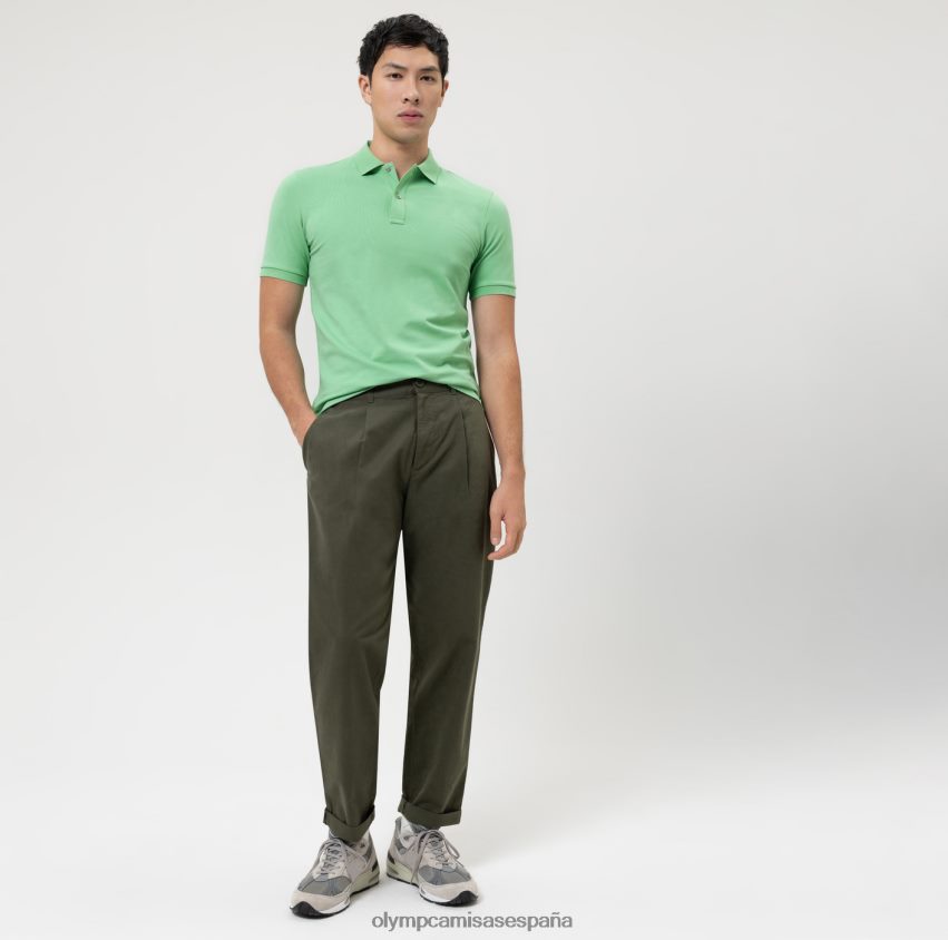 ropa OLYMP ajuste corporal casual nivel cinco, polo, verde cristal 8N2F2096
