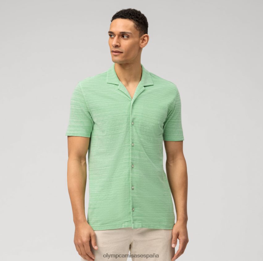 ropa OLYMP ajuste corporal casual nivel cinco, polo, verde cristal 8N2F2110