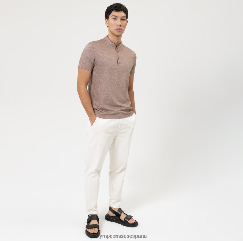 ropa OLYMP ajuste corporal informal de nivel cinco, polo, marrón 8N2F2127