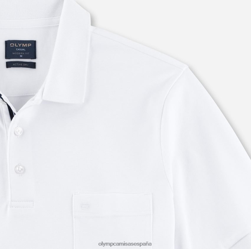 ropa OLYMP ajuste moderno casual, polo, blanco 8N2F2076