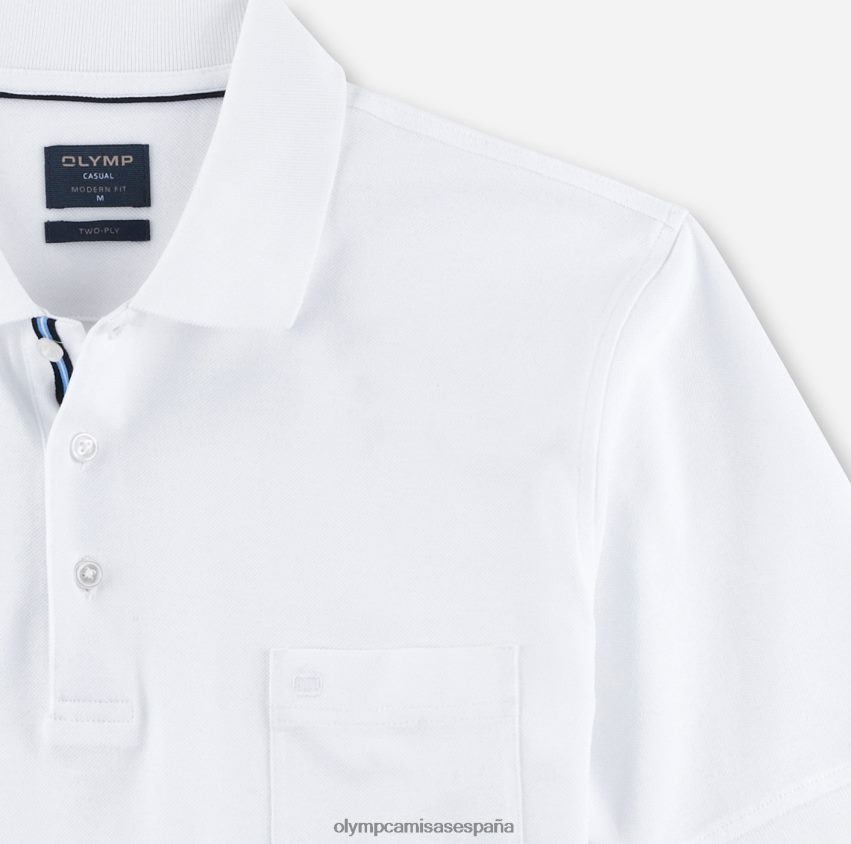 ropa OLYMP ajuste moderno casual, polo, blanco 8N2F2169