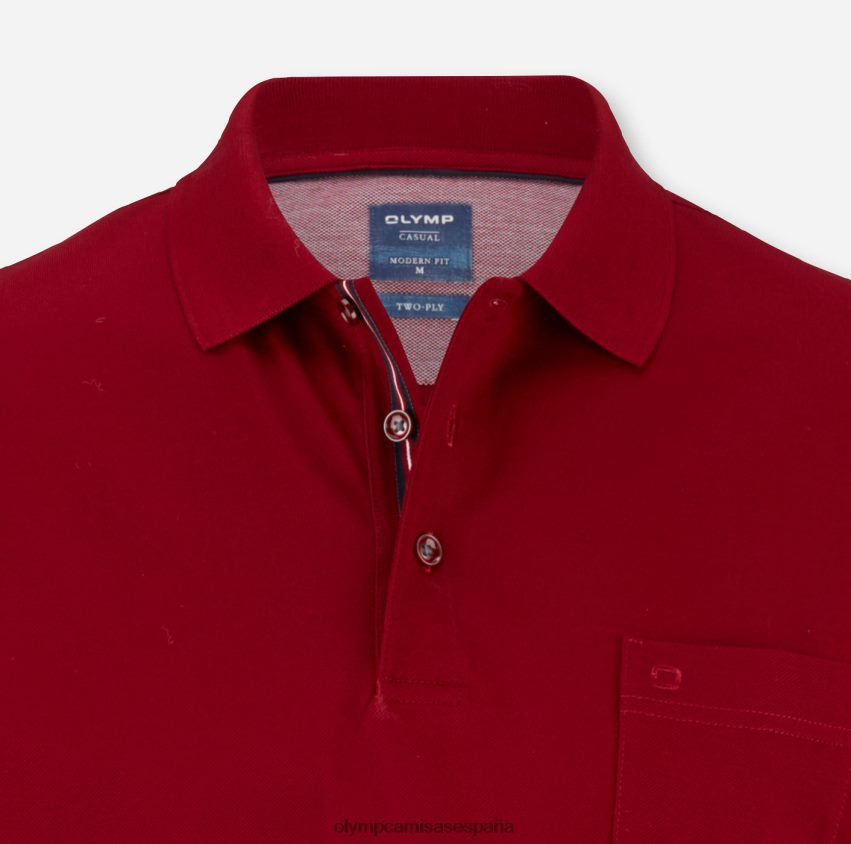 ropa OLYMP ajuste moderno casual, polo, rojo oscuro 8N2F2071