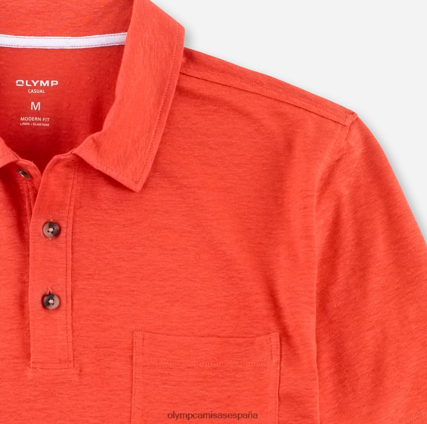 ropa OLYMP corte moderno e informal, polo, rojo ladrillo 8N2F2136