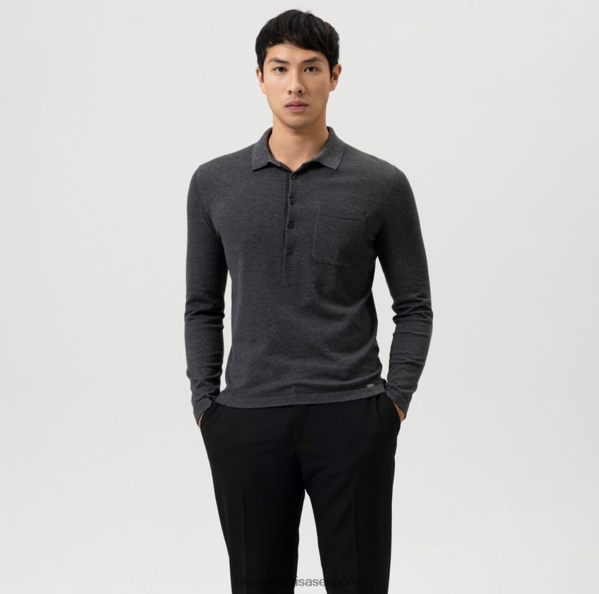 ropa OLYMP Body Fit de punto Level Five, cuello de polo, antracita 8N2F1754