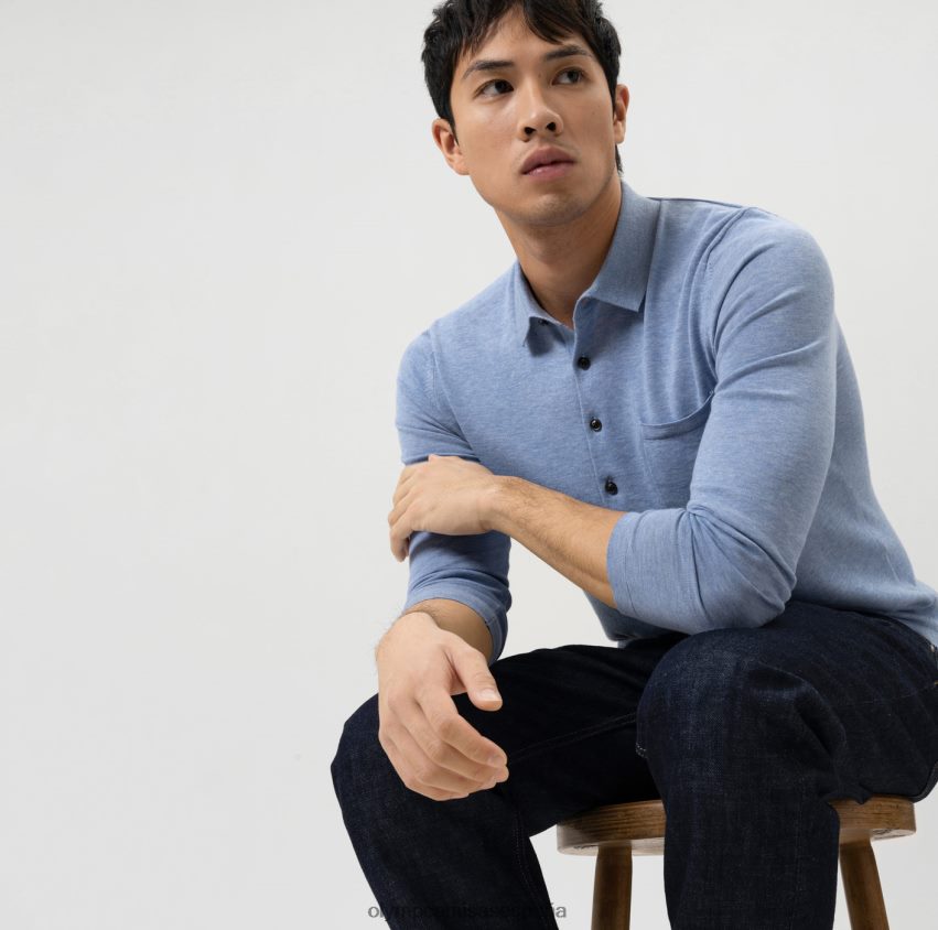 ropa OLYMP Body Fit de punto de nivel cinco, cuello de polo, cielo 8N2F1747