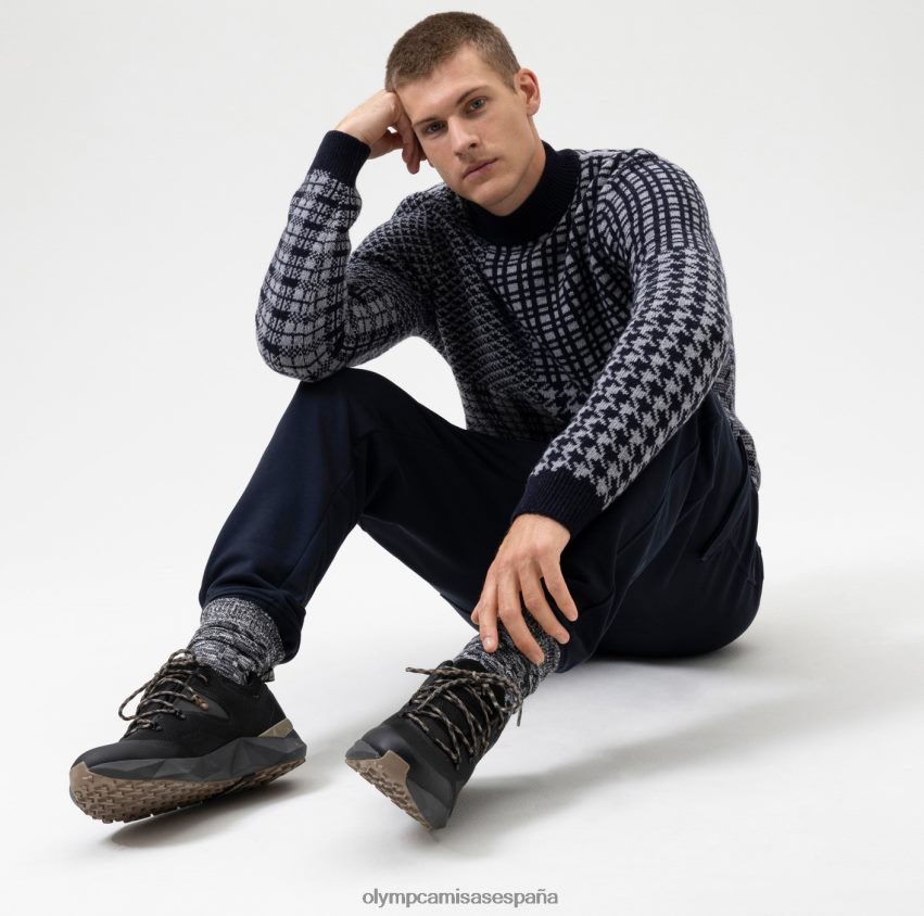 ropa OLYMP Body Fit de punto de nivel cinco, jersey con cuello alto, gris 8N2F1844