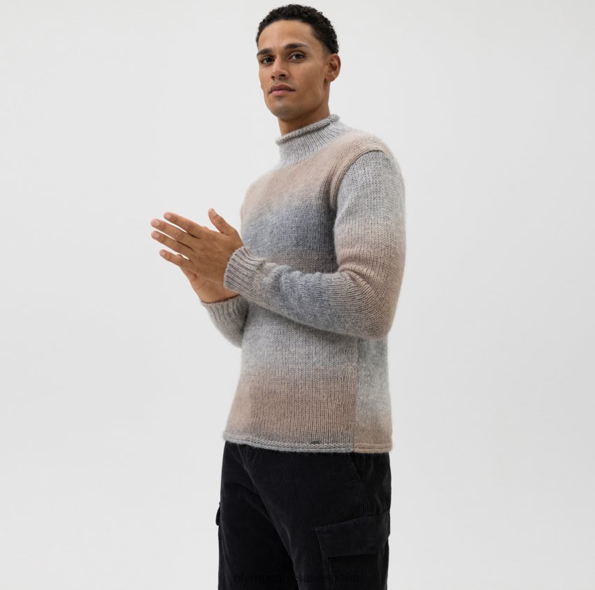 ropa OLYMP Body Fit de punto de nivel cinco, jersey con cuello alto, gris 8N2F1848