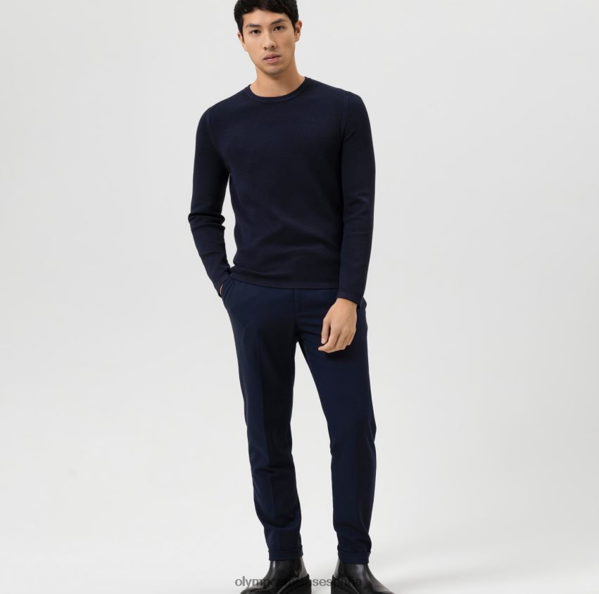 ropa OLYMP Body Fit de punto de nivel cinco, jersey con cuello redondo, marino 8N2F1842