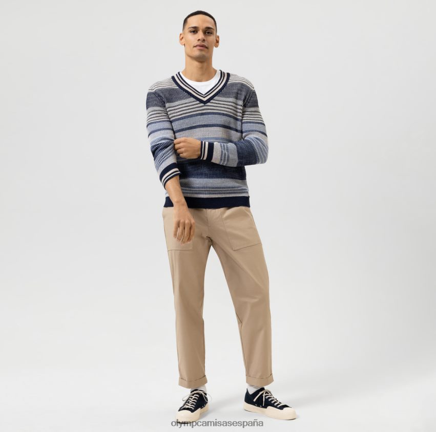 ropa OLYMP prendas de punto corte moderno, jersey con cuello en v, marino 8N2F1750