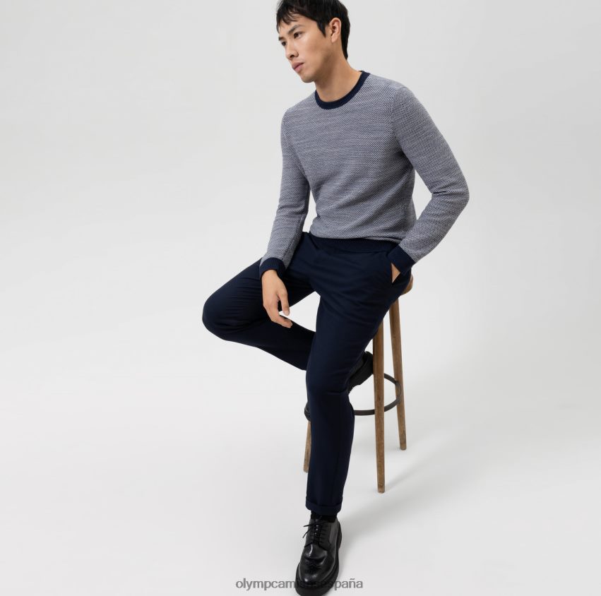 ropa OLYMP prendas de punto corte moderno, jersey con cuello redondo, marino 8N2F1783