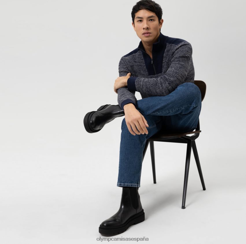 ropa OLYMP prendas de punto de corte moderno, chaqueta tipo jersey con cremallera, marino 8N2F1749