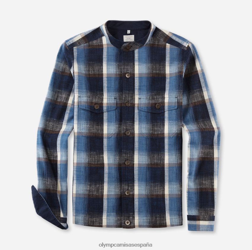 ropa OLYMP Camisa informal elegante de nivel cinco, camisa informal, cuello alto, marrón 8N2F1952