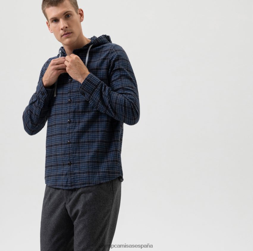 ropa OLYMP sobrecamisa casual elegante de nivel cinco, camisa casual, capucha, marino 8N2F1966