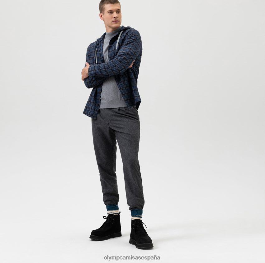 ropa OLYMP sobrecamisa casual elegante de nivel cinco, camisa casual, capucha, marino 8N2F1966