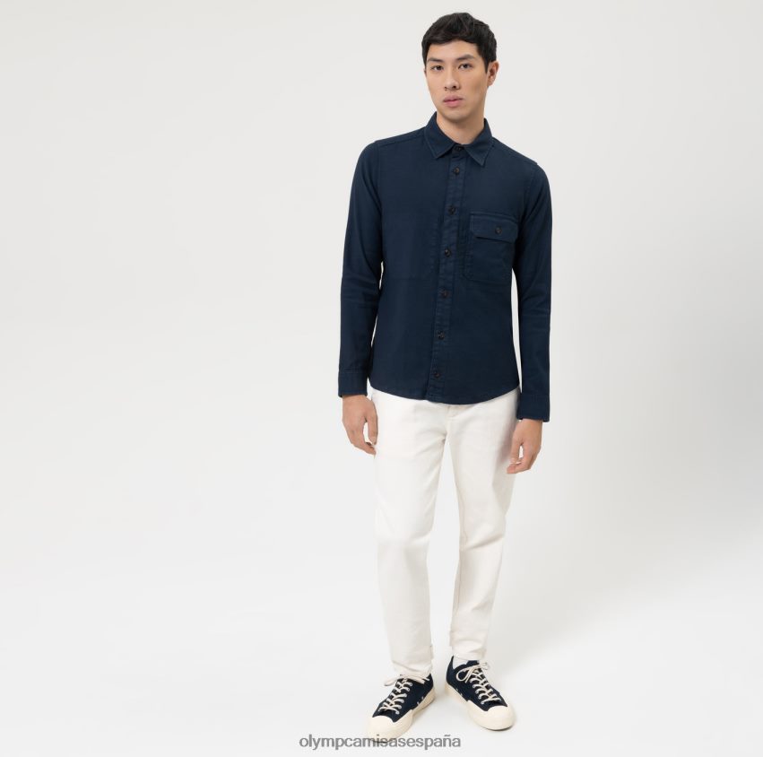 ropa OLYMP sobrecamisa casual elegante de nivel cinco, camisa casual, marino 8N2F1957