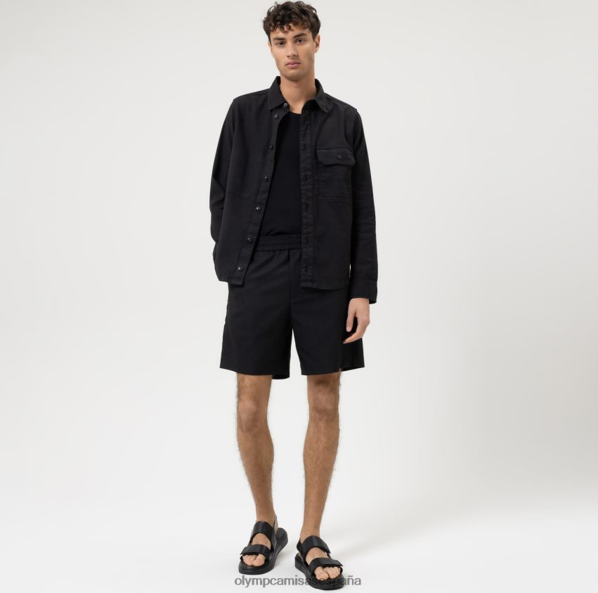 ropa OLYMP sobrecamisa casual elegante de nivel cinco, camisa casual, negro 8N2F1958