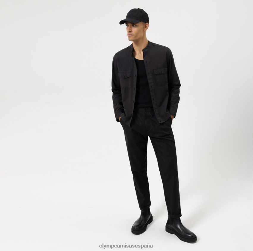 ropa OLYMP sobrecamisa casual elegante de nivel cinco, camisa casual, negro 8N2F1965