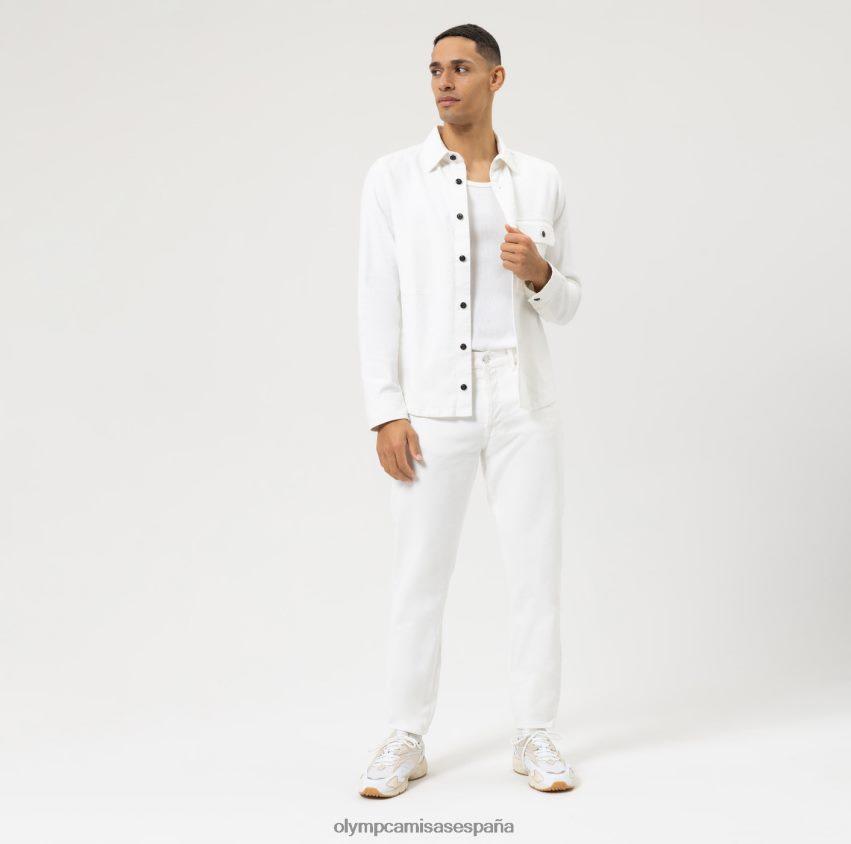ropa OLYMP sobrecamisa casual elegante nivel cinco, camisa casual, blanco 8N2F1949