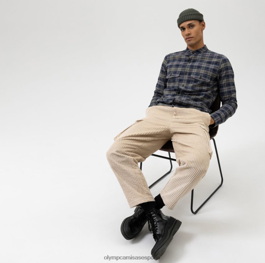 ropa OLYMP sobrecamisa informal elegante de nivel cinco, camisa informal, cuello alto, marino 8N2F1973