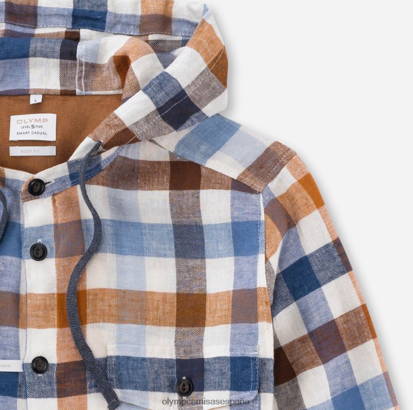 ropa OLYMP sobrecamisa informal elegante de nivel cinco, camisa informal, cuello alto, marino 8N2F1977